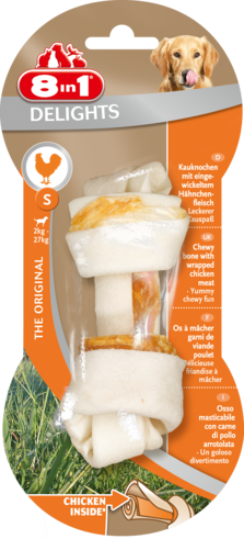 Delights Chicken S. Косточка для собак с куриным мясом S (11см). 8in1 (8в1)